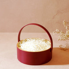 Maroon Basket With Handle